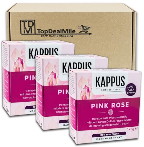 TopDealMile - Förvaringspaket - för Kappus tvål Pink Rose 3 x 125 g tvålstycke