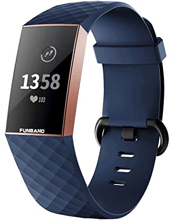 FunBand Fitbit Charge 3/Charge 4 Armband aus weichem Silikon, verstellbar, Sport-Zubehör für Fitbit Charge 3/Charge 4 Smartwatch