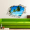 Adesivo Effetto 3D| Stickers Palme su Spiaggia Paradisiaca - Decorazione murale camere e soggiorni - 60 x 90 cm