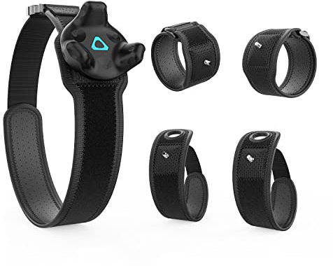 AMVR Full Body Tracking VR Bundle for HTC Vive Trackers 3.0/2.0 and PCVR SteamVR - 5-piece Set with Adjustable Waist Belt and 2 Wristband/Palm Straps for Motion Capture
