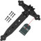 KOTARBAU® Kreuzgehänge Schwarz 200 mm Ladenband Scharnier Schwarz Band Platte Torbeschlag Holzverbindung Werfgehänge Pulverbeschichtet Türscharnier Aussen Tor Scharniere Torbänder
