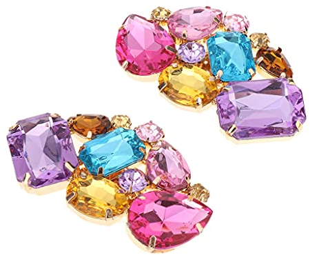 Sharplace 2 Stück Strass Schuhclips Damen Schuhschmuck Schuhschnalle Braut Strass Schuhanstecker, Schuhclips Strass Kristall Elegante Shoe Clips Dekorative für Hochzeit Party Prom Schuhdekoration