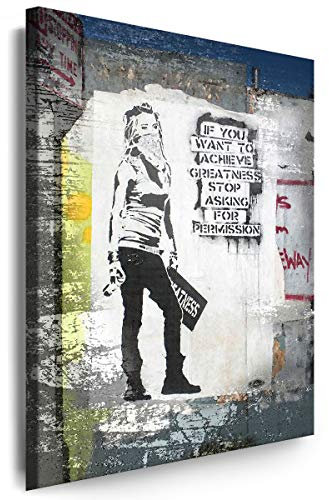 Myartstyle - Bilder Banksy If You Want Street Art 60 x 40 cm Leinwandbilder XXL - 1 Teilige Wandbilder Kunstdrucke w-a-2040-79