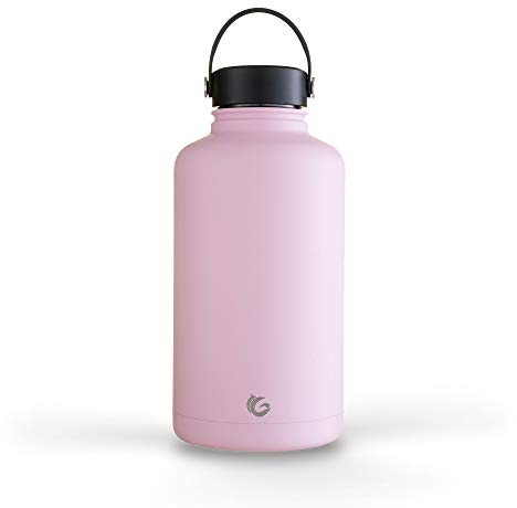 One Green Bottle – Botella épica de acero inoxidable, botella a prueba de fugas con aislamiento al vacío de triple pared, cultivador de cerveza, barril de gimnasio, rosa tímido, 64 onzas
