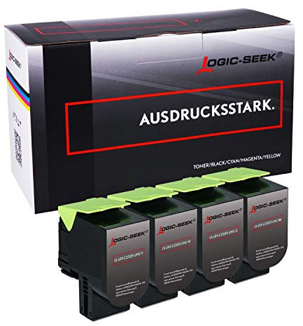 Logic-Seek Toner kompatibel für Lexmark C 2325 dw MC 2325 adw (Black,Cyan, Magenta, Yellow) 4er Set