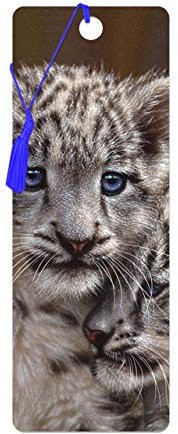 3D LiveLife Lesezeichen - Playmates von Deluxebase. Ein Tiger Cub-Lesezeichen mit linsenförmigen 3D-Grafiken, die vom renommierten Künstler Collin Bogle lizenziert wurden