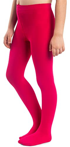 NOQ Collant spessi per ragazze Corina Plain 120 DEN Leggings con piedi caldi Kid Nursery Balletto Dance Class coprenti, Pink 6/7 years