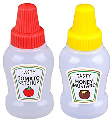 Distributeur de condiments en plastique au design mignon d'ours avec couvercle à capuchon amovible Bouteilles en plastique Boîte à sauce polyvalente avec compte-gouttes(mini miel de tomate)
