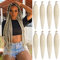 Leeven 8 Packs Pre Stretched Braiding Hair Blonde 30 Inch Yaki Texture Ombre Brading Hair Extensions for Box Braids Kanekalon Hair Fiber Crochet Hair Extensions for Braiding /30 Inch 613#