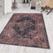 Waschbarer Teppich Flachgewebe Robust Modernes Design Vintage Optik rutschfest Teppich Wohnzimmer, Farbe: Rot, Größe: 80 x 250 cm
