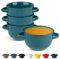 KooK Suppenschüsseln, französische Zwiebelsuppenschalen, Suppentöpfe, ofenfeste Schüsseln, Suppentassen, Keramikschalen, Geschirrspüler, Mikrowelle, 4 Stück, 510 ml (Blaugrün)