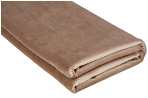 TinaKim Velvet Fabric, for Upholstery Sofa Chair Cover Material, DIY Repair (Camel, 10 Yards)
