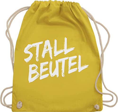 Turnbeutel Rucksack - Pferde - Taschen - Stallbeutel Distressed - Unisize - Gelb - geschenk für pferdeliebhaber mit pferden sprüche geschenke mädchen schrift über kinder pferd reiterin reiter