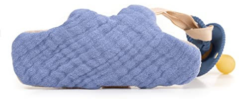 Schnullerhalter aus Musselin, Wolke aus Musselinstoff/Fleece mit Befestigung für Nuckis (Lagoonblau)