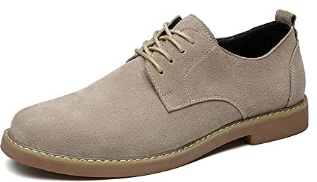 Zapatos Oxford de piel de ante de estilo británico para hombre, estilo casual, con cordones
