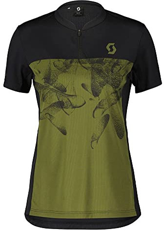 Scott Trail Flow Zip Damen Fahrrad Trikot kurz fir grün/schwarz 2024: Größe: XS (34/36)