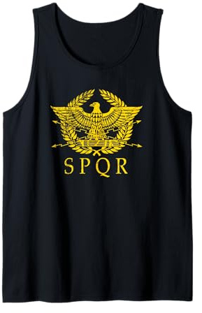 S.P.Q.R. T-Shirt – Distressed Ancient Rom SPQR Gold Logo Tank Top