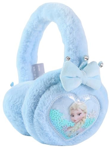 FEIFEI'S BOW Cache-oreilles Spider Elsa en polaire thermique pour enfants garçons et filles, Elsa bleue 3, taille unique