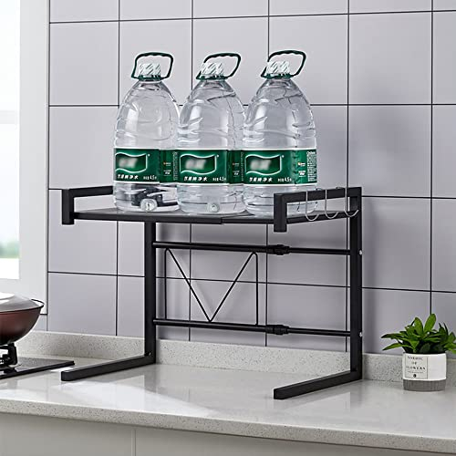 HUOLE Estante de Pared para microondas, Horno, Estante de microondas, Resistente para Almacenamiento de vajilla, Ahorro de Espacio, para el hogar-42cm(40-65cm)-Negro