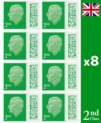 Albian Trading 2nd Class Stamps (8 Pack) - 2nd Class Stamps - Barcoded Self Adhesive UK Letter Postage - (8 Total)