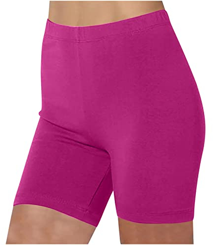 KOG Sale Angebote Damen Shorts Kurze Leggings High Waist Baumwolle Sommer Hosen Radlerhose Kurze Sporthose Blickdicht Sportshorts Trainingshose Gym Shorts Yoga Shorts Unterhosen Prime Heißes Rosa S