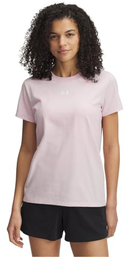 Under Armour Maglia a Maniche Corte UA Rival Core da Donna, Rosa Prime / / Bianco, S