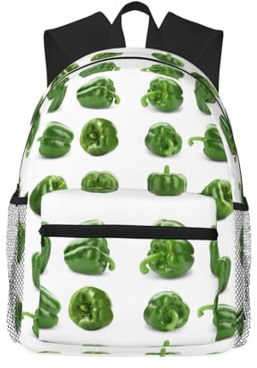 Novastar Reiserucksack Laptop Rucksack Herren Damen Grün Bell Peppers Leichter Rucksack mit verstellbaren Trägern Wasserdichter Strandrucksack Reiserucksack mit