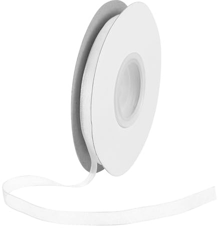 DMiotech 50 Yards Organzaband, 3/8 Zoll, weißes Chiffonband, schimmernd, transparent, Geschenkverpackungsbänder für Blumensträuße, Hochzeit, Geburtstag, DIY-Dekoration
