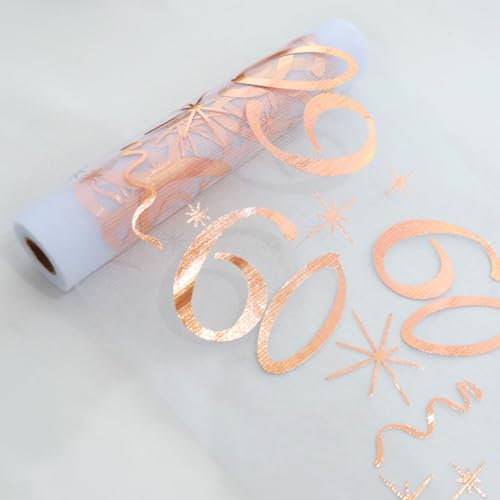 Yontree Tischläufer 60 Geburtstag Roségold 60 Geburtstag Tischdeko Tischläufer für 60 Geburtstag Party Dekoration