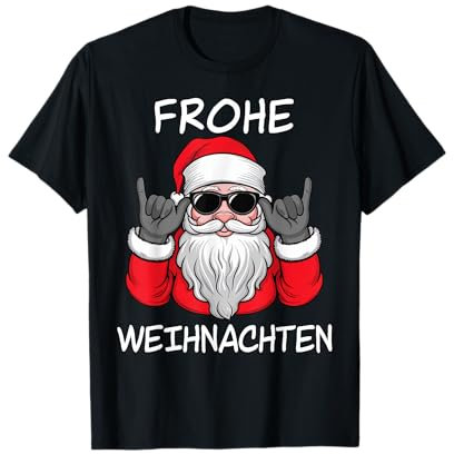 Weihnachtsmann Rock Frohe Weihnachten T-Shirt