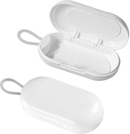 2 Pcs Earplug Cases, Ear Plug Holder Cases Portable Earplug Case Mini Plastic Earplug Case Earplug Carrying Case Keychain for Travel Camping Business (White)