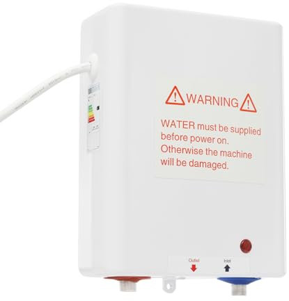 Susoso Elektrischer Wassererhitzer, Durchlauferhitzer mit Standard 1/2“ Anschluss 3500W Konstante Temperaturfunktion IPX4-Wasserdichtigkeit für Hotels Weiß
