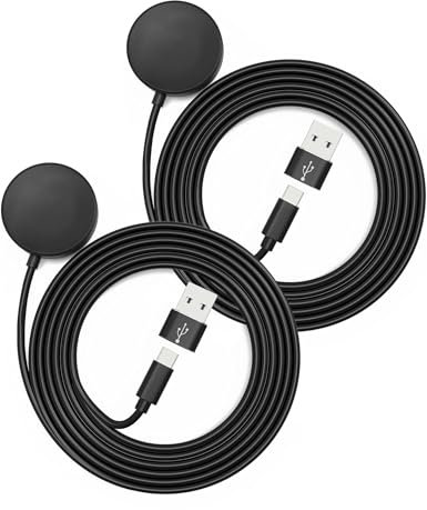Sinoacc 100cm(3.3ft) Charger for Samsung Galaxy Watch 7/Ultra/6/6 Classic/5/5 Pro/4/4 Classic/3/Active 2/Active 1,with USB to USB C Adapter,Magnetic Fast Charging Cable for Samsung Watch (2 pack)