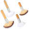 4pcs Fluffy Fan Brushes for Face, Soft Bristle Highlighter Blush Fan Brushes Esthetician Supplies Set with Long & Short Handles for Powder Loose Makeup Women Girls