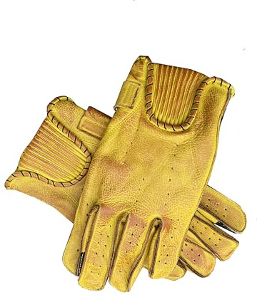 GEARX Weiche Lederhandschuhe für Motorradfahrer, Bobber, Chopper, Cruiser