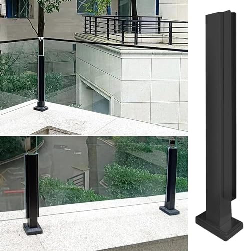 Pasamanos de acero inoxidable para barandillas de vidrio, postes de balaustrada duraderos para valla segura de balcón, terraza y balcón, ideal para vidrio templado de 10-12 mm