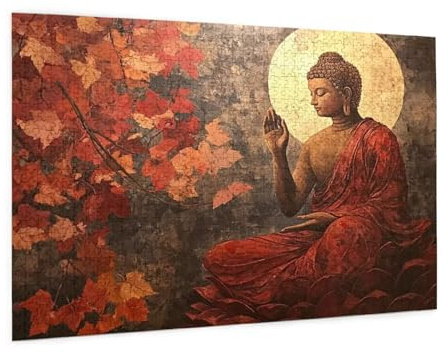 Retro Jigsaw Puzzles for Adults 1000 Jigsaw Puzzle Zen Pattern Design with Gift Box Packaging for Gifts for Women, Beginner Challenging Family Activity for Home Wall Bedroom Decor 75x50 CM -342y