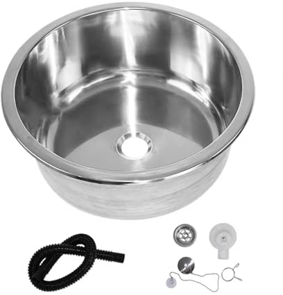 Acciaio inossidabile Tondo Cucina Lavandino Bagno Lavandino A Mano Lavello Una Ciotola Lavello Lavello Lavandino