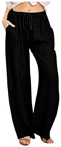 Leinenhose Damen Leichte Sommerhose Baumwolle Leinen Hose Cargohosen Leicht Frau Jogginghose Einfarbig Elegante Wanderhose Oversized Festliche Hosen