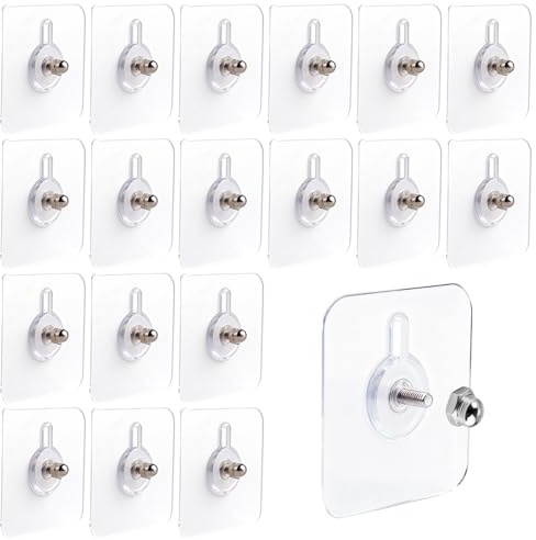 18 Stück klebeschrauben extra stark, 10mm Schraubstange klebe schrauben | klebehaken zum schrauben Transparent, für wandbefestigung Ohne Bohren, selbstklebende klebe nägel wand für Küchen Badezimmer