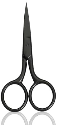 Small Embroidery Scissors 3.5 Inch Stainless Steel | Precision Scissors Sharp Point for Thread Yarn Cross Stitch Quilting Knitting Compact Durable Black