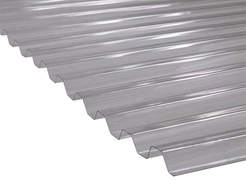 Plaque PVC transparente et nervurée (greca) Transparent, l.- 109cm, L.- 2m
