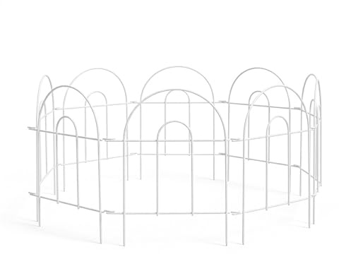 Relaxdays Beetzaun Metall, 6 modulare Zaunelemente Rundbogen, HxB: 45x240 cm, Garten Beeteinfassung zum Stecken, Farbe