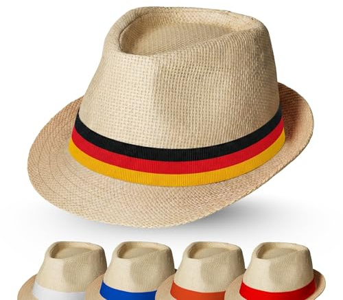 Sommerhut Unisex Ø 58 cm - Sonnenhut für Damen & Herren im Trilby-Design | Panama Hut, Outdoor Accessoire, Festival Begleiter, Sommermode, modischer Hutschmuck, luftige Kopfbedeckung Reisen