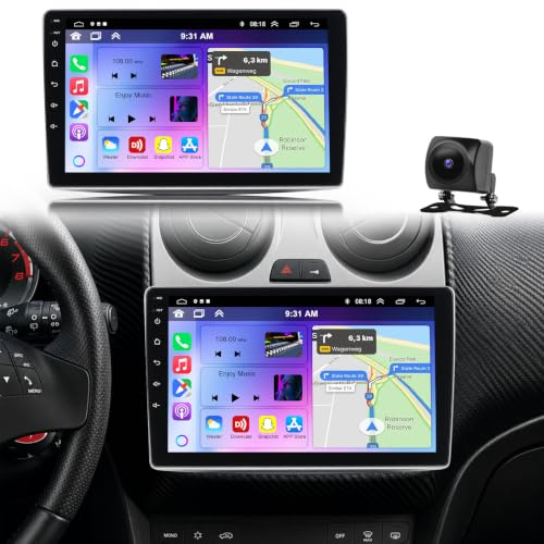 2G+64G 9 Touchscreen Android 15 Autoradio für Alfa Romeo MiTo 2008-2018 | 2 Din für MiTo Radio mit Wireless CarPlay Android Auto Bluetooth WiFi GPS Navigation FM/RDS Mirror Link SWC Rückfahrkamera