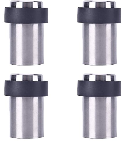 4 x Türstopper aus Edelstahl für Bodenmontage (Zum Schrauben/Bohren) Edelstahl-Design Tür Stopper Puffer ø32mm, 60mm Hoch