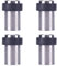 4 x Türstopper aus Edelstahl für Bodenmontage (Zum Schrauben/Bohren) Edelstahl-Design Tür Stopper Puffer ø32mm, 60mm Hoch