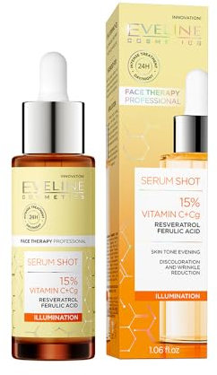 Eveline Cosmetics Face Therapy Professional Serum für Strahlkraft mit 15% Vitamin C & Cg für Gesicht, Hals & Dekolleté - Aufhellende Behandlung