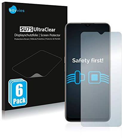 savvies Protector Pantalla para Oppo A5 2020 (6 Unidades) Película Ultra Transparente