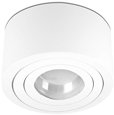 lambado® Flache LED Aufbauleuchte für Feuchtraum/Deckenstrahler inkl. 230V 5W Spots dimmbar - Wasserschutz für Bad & Außen - Aufbaustrahler IP44 in weiss